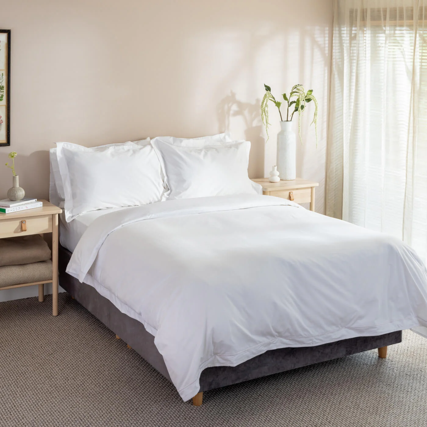 White 400 Thread Count Egyptian Cotton Duvet Cover - Image 8