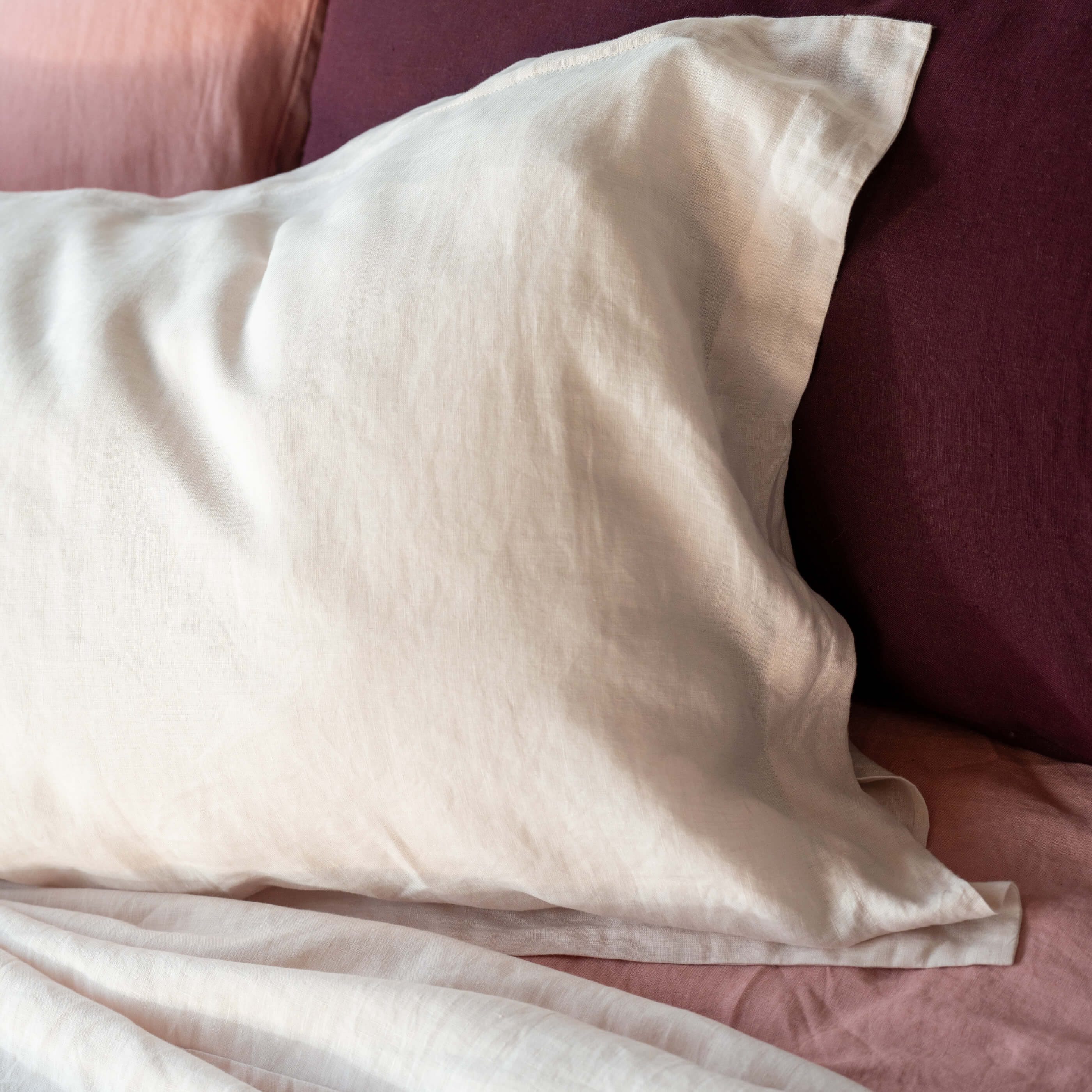 Blush Pink French Linen 40cm Deep Fitted Sheets - Image 4