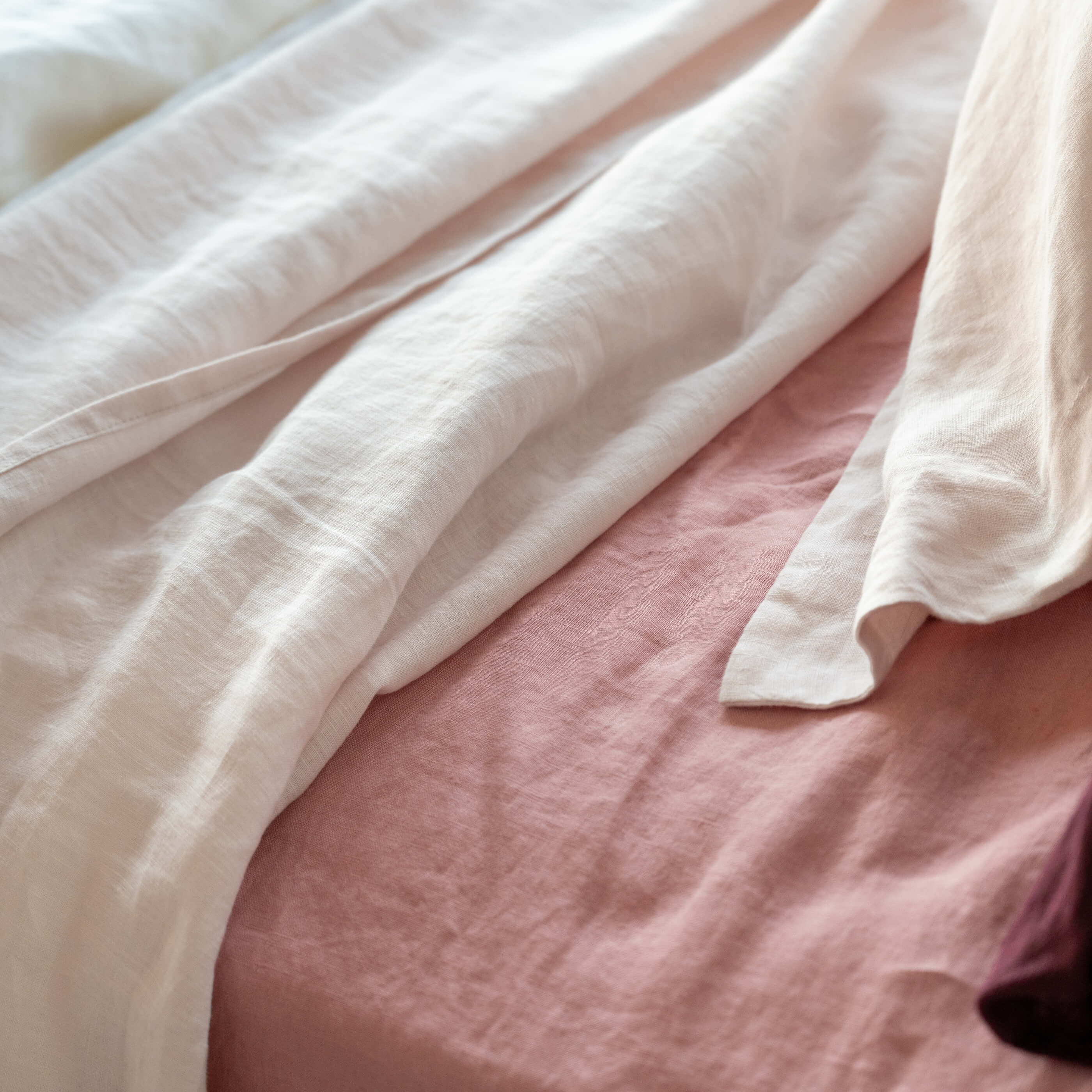 Blush Pink French Linen 40cm Deep Fitted Sheets - Image 5