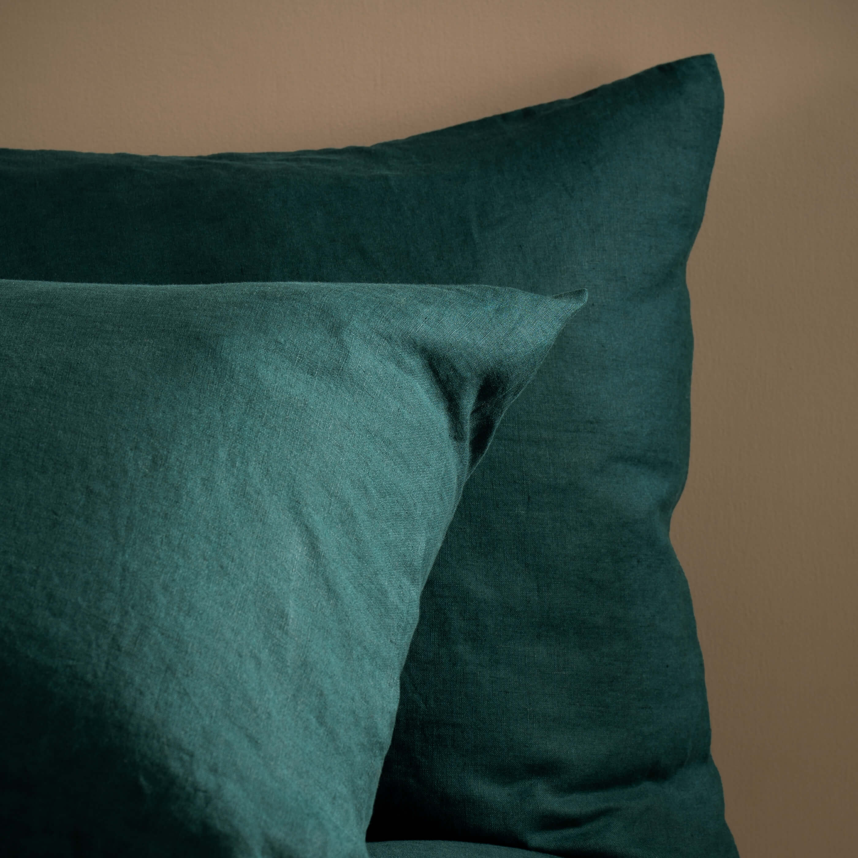 Dark Emerald Green French Linen Bedding and Bed Sheets - Image 5