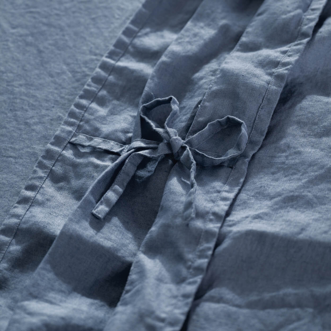 Denim Blue French Linen Duvet Cover - Image 4