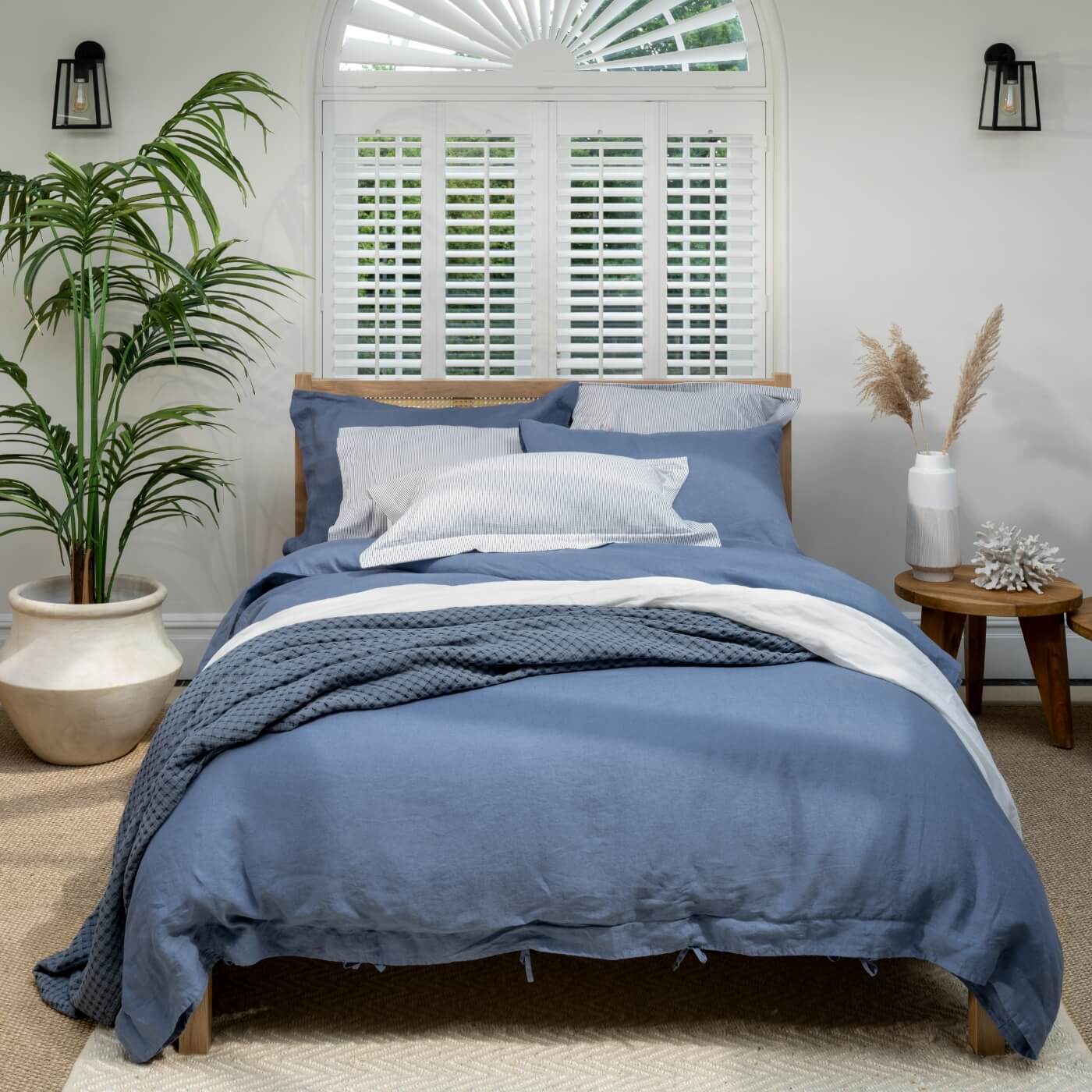 Denim Blue French Linen Pillowcases - Image 2