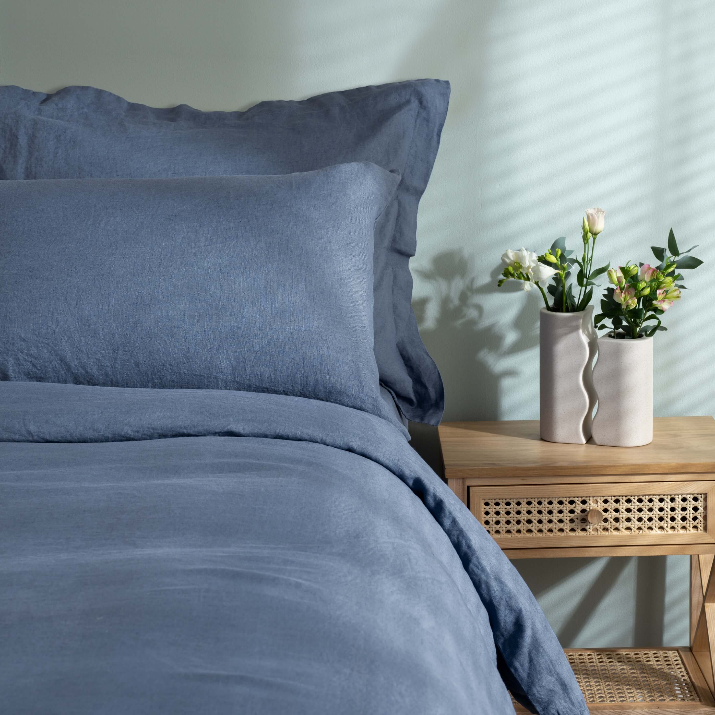 Denim Blue French Linen Pillowcases - Image 5