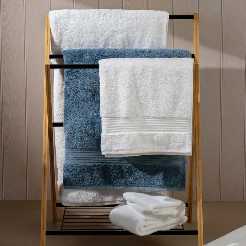 Dusky Blue Egyptian Cotton Bath Sheet - Image 7