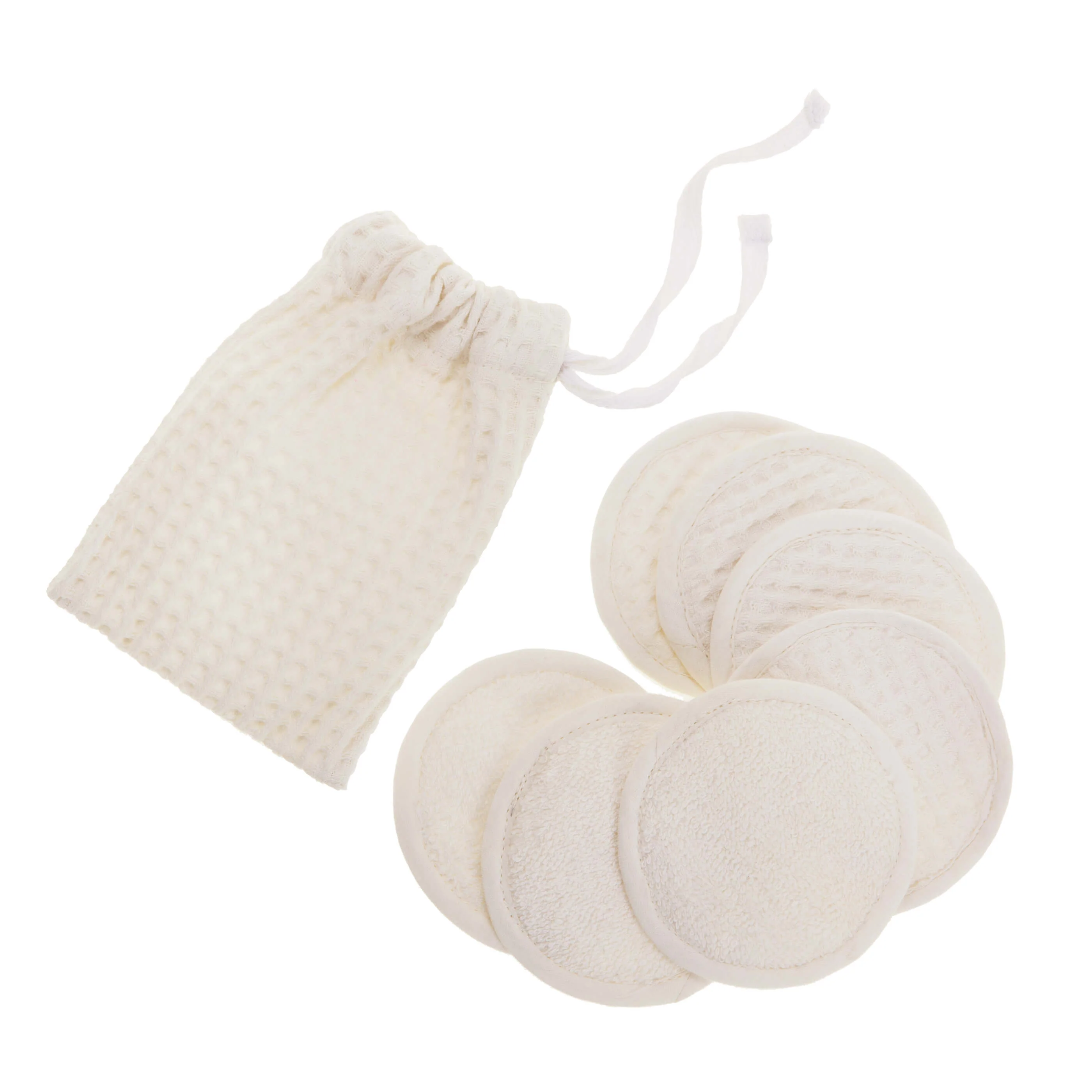Ecru Waffle Cotton Re-Usable Face Pads & Headband Set - Image 4