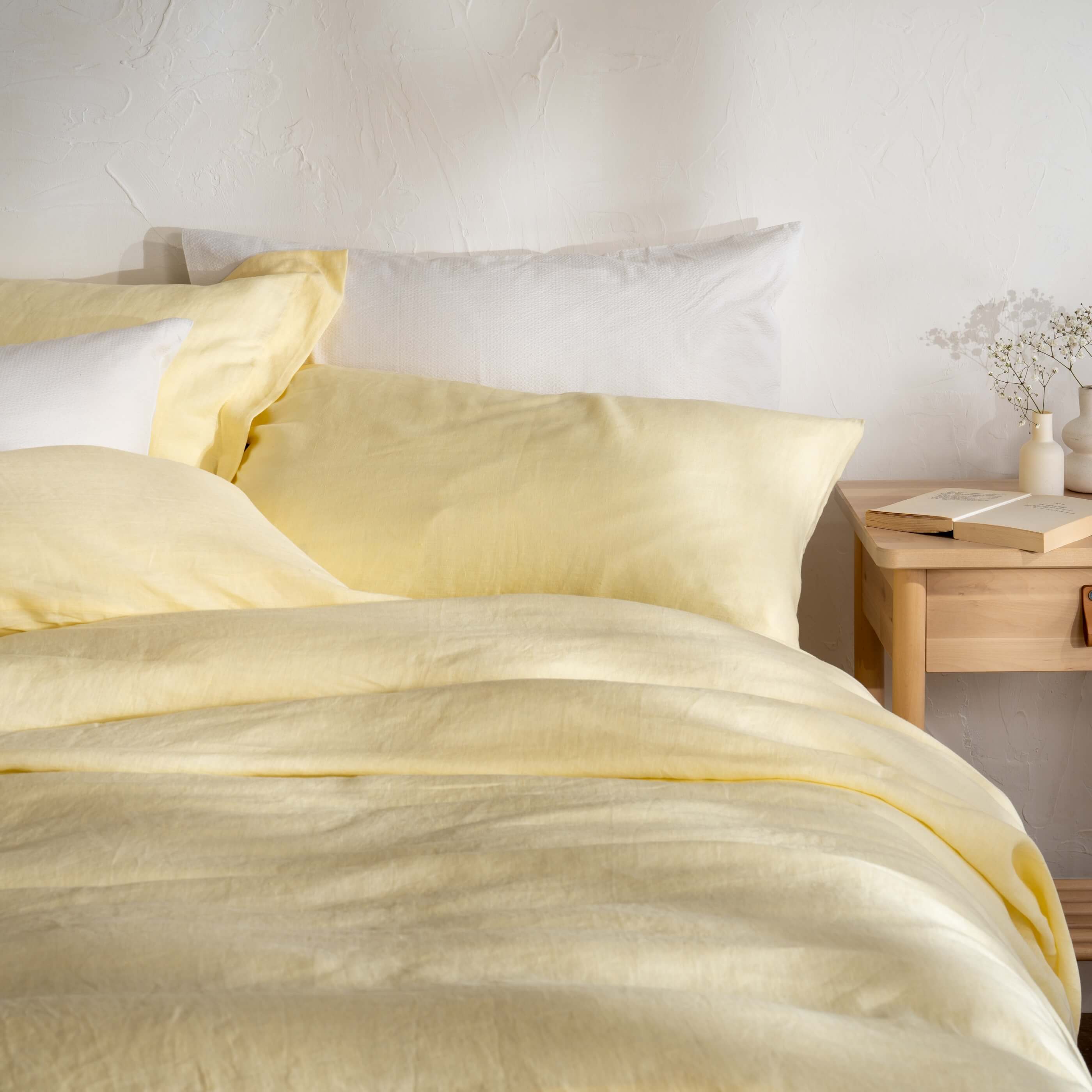 Lemon Yellow French Linen Pillowcases - Image 2