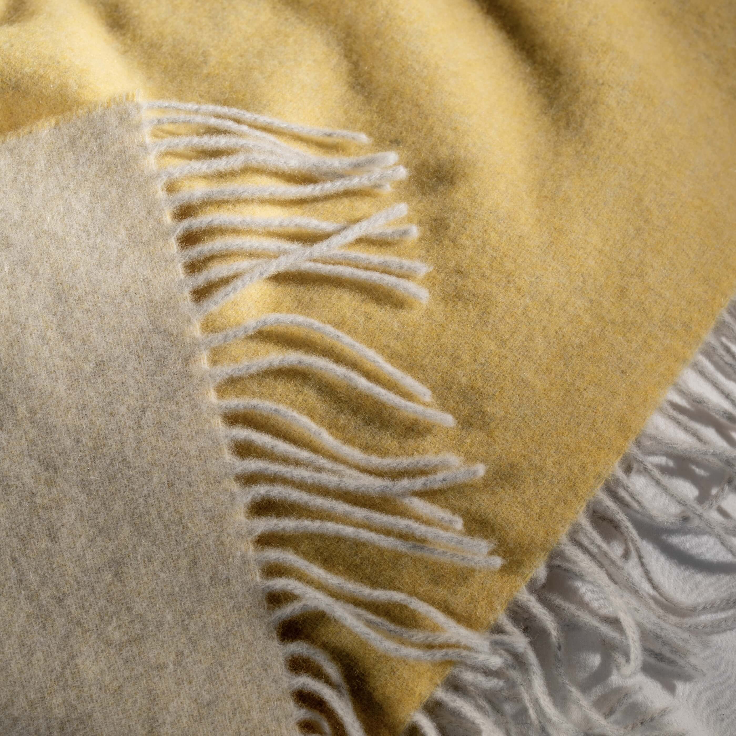 Lemon Yellow Luxury Wool with Cashmere Throw