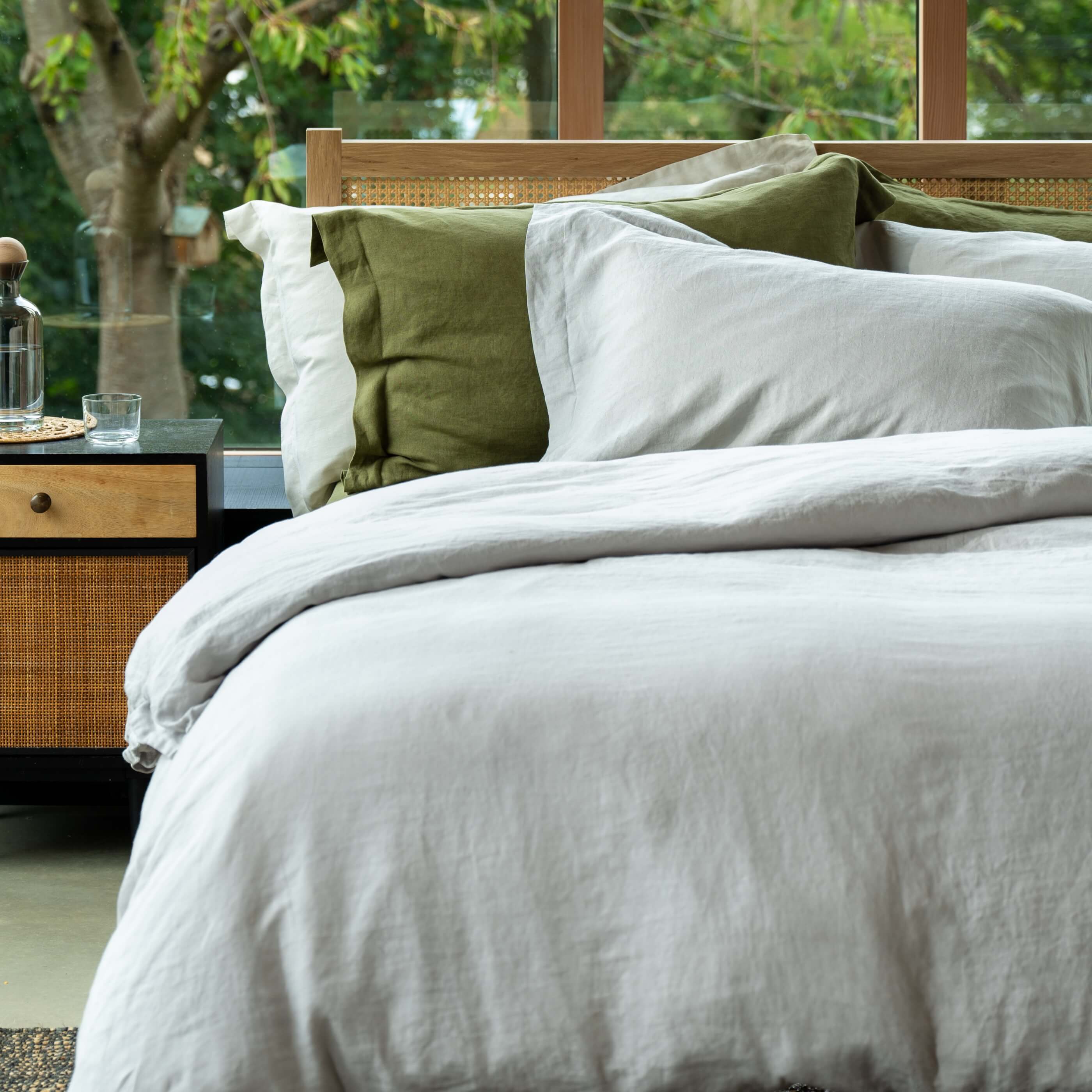 Light Grey French Linen Bed Set - Image 3