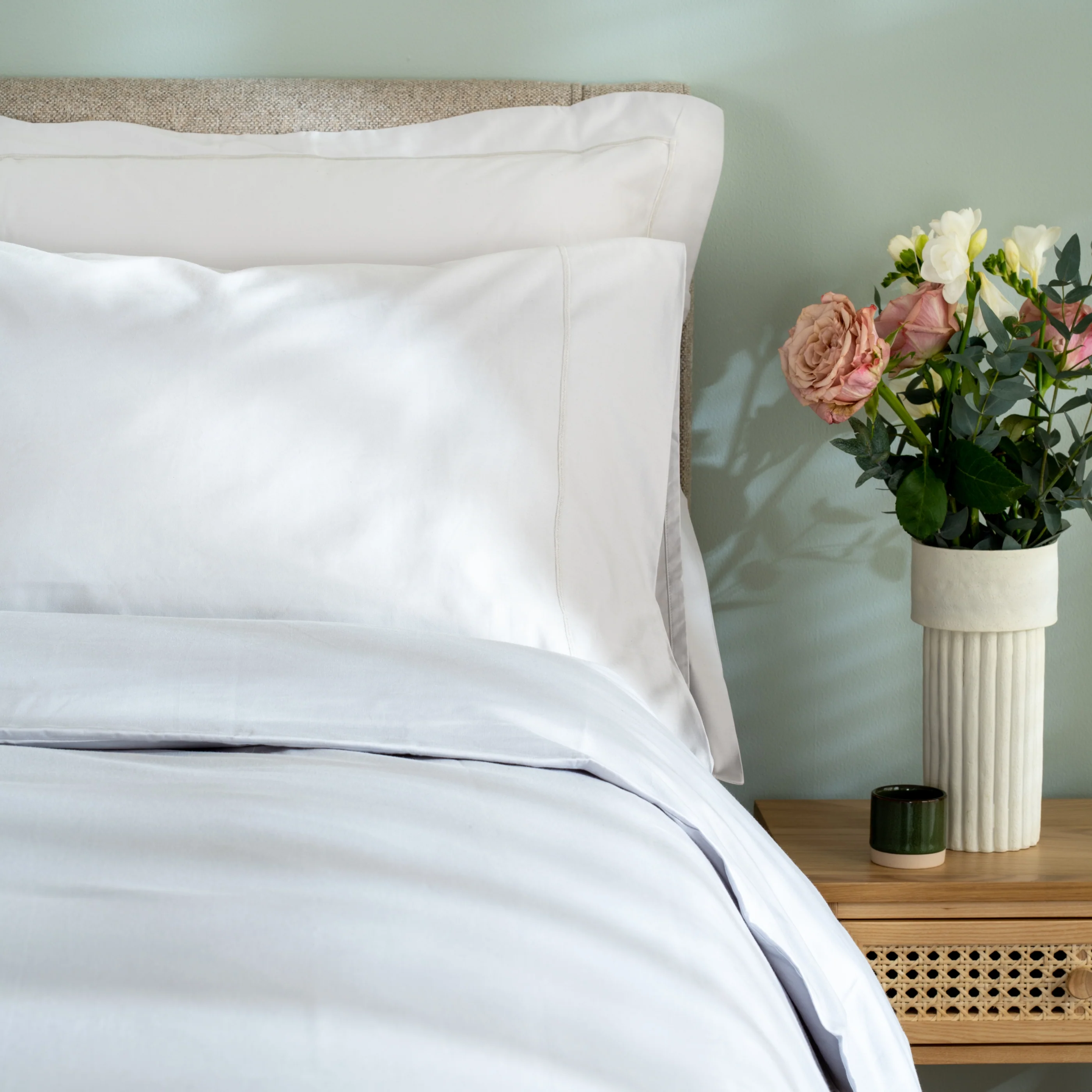Light Grey 600 Thread Count Egyptian Cotton Super King Bed Set with 40cm Deep Fitted Sheet - Image 4