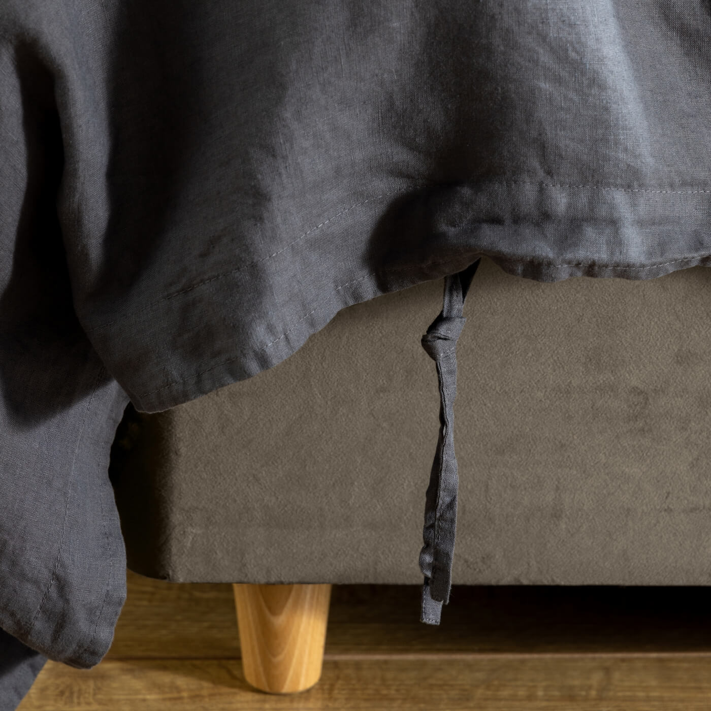 Midnight Grey French Linen Bedding And Bed Sheets - Image 7