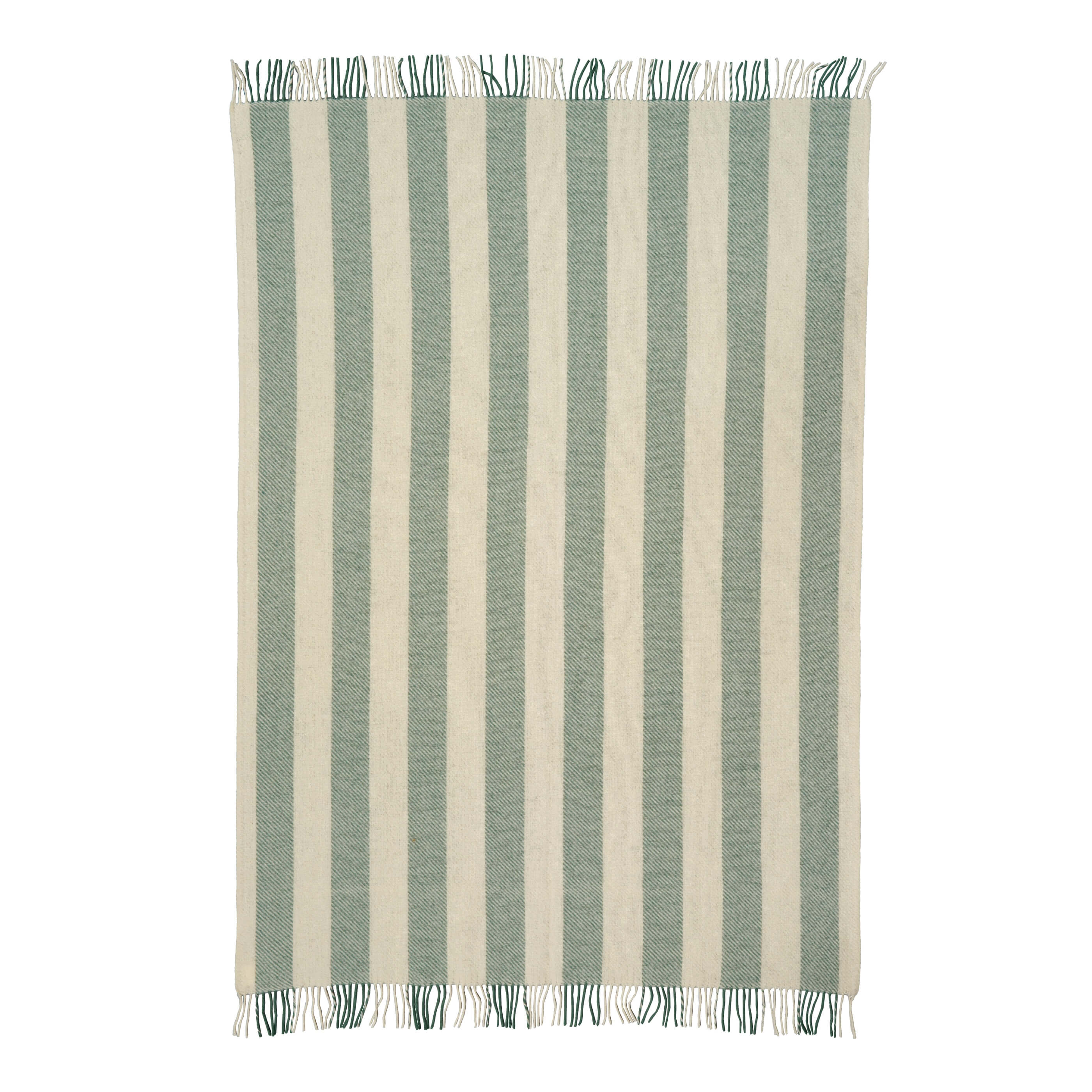 Misty Green Brushed Wool Stripe Throw - Image 4