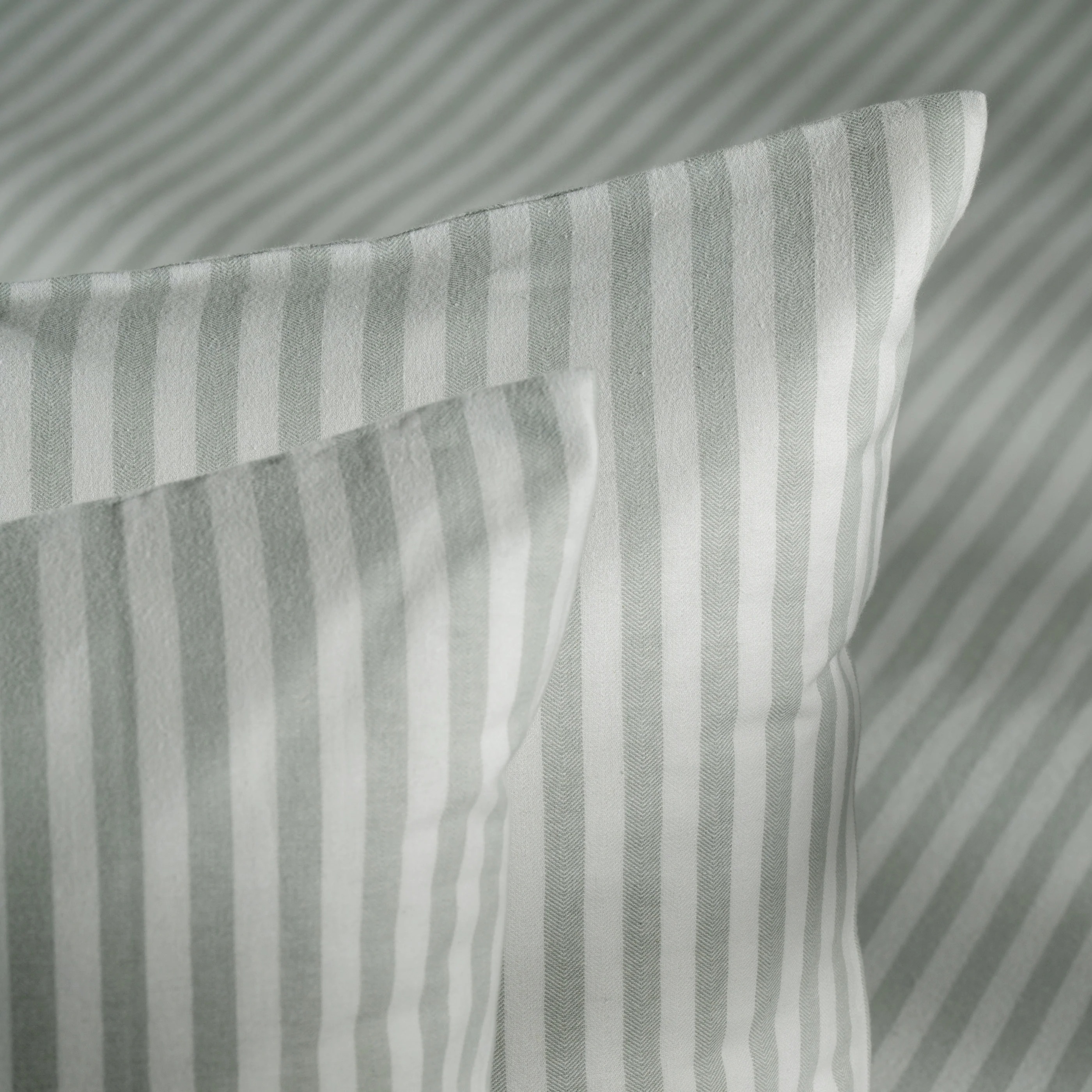 Misty Green Herringbone Bedding & Bed Sheets - Image 5