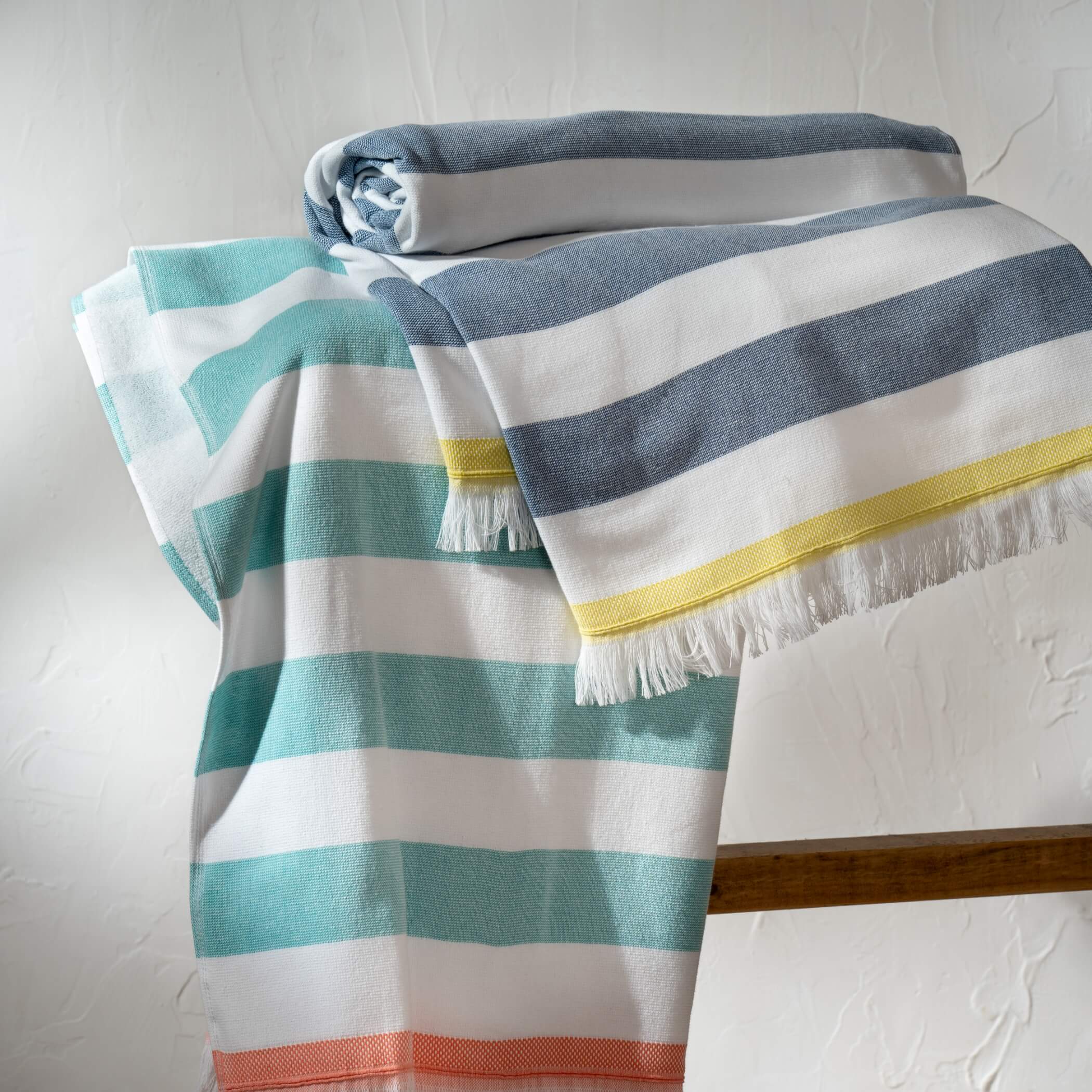 Navy Striped Beach Towels - Image 3