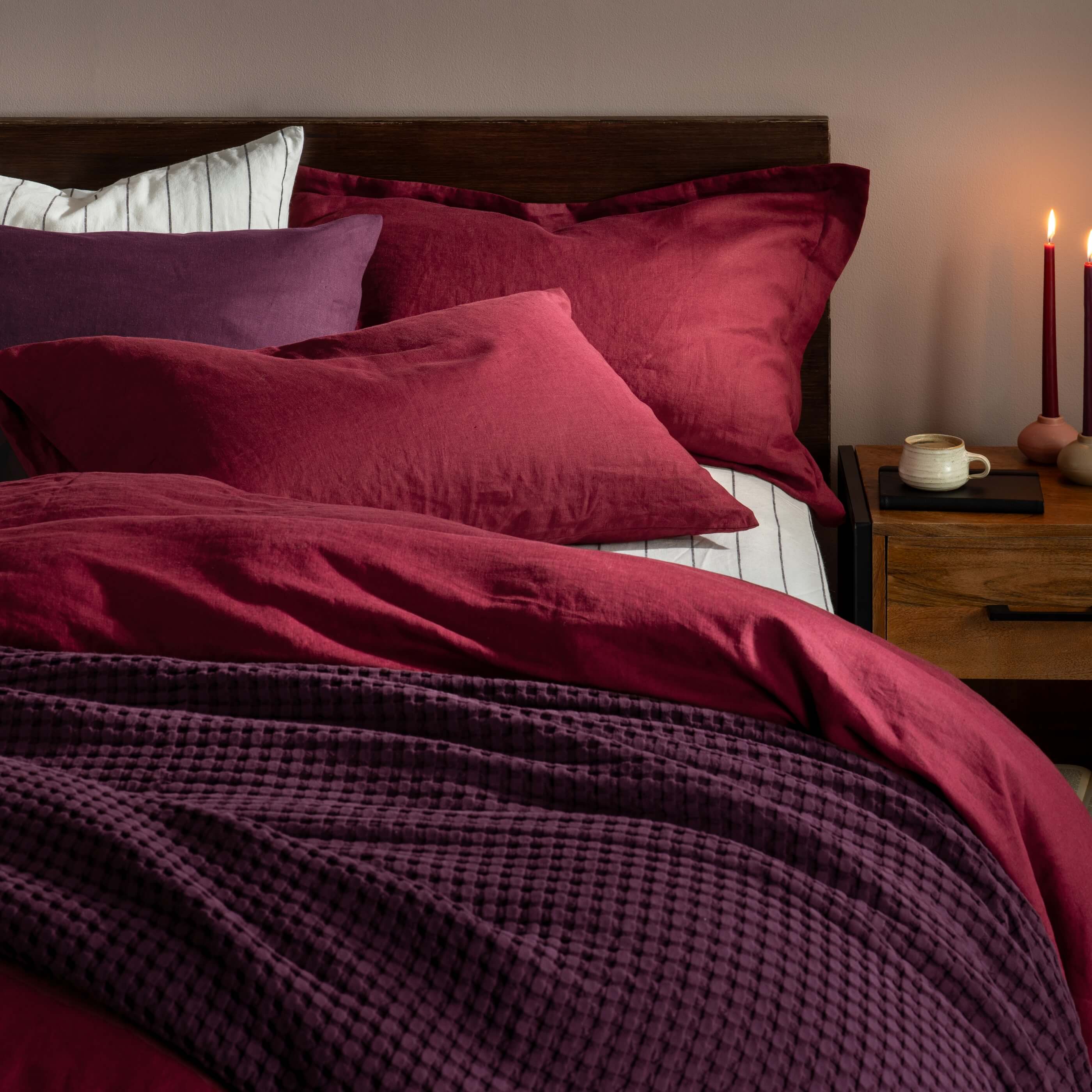 Raspberry French Linen Bedding & Bed Sheets - Image 6