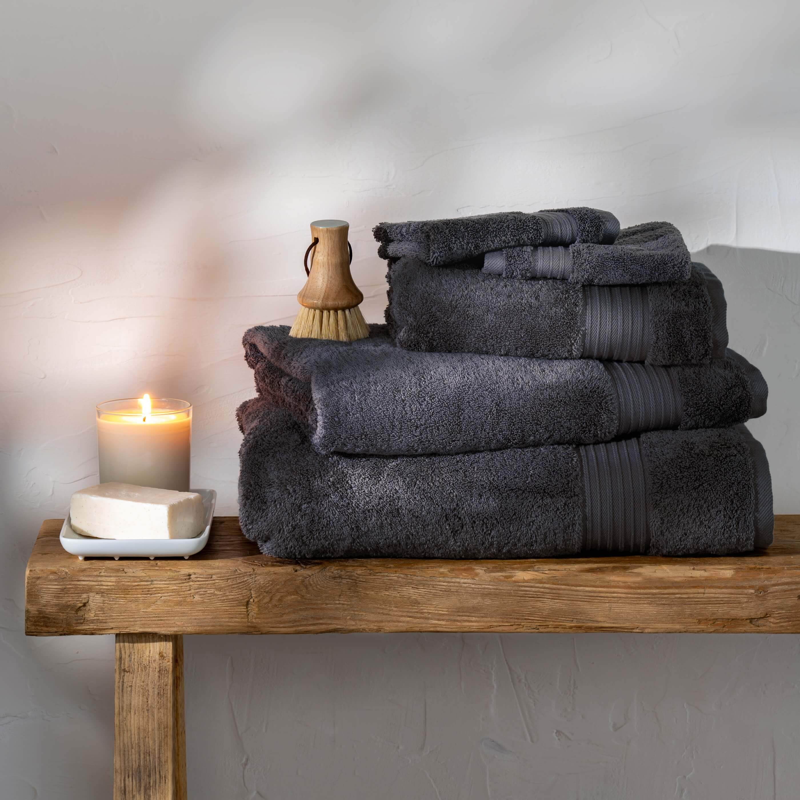 Smoke Egyptian Cotton Hand Towel - Image 2