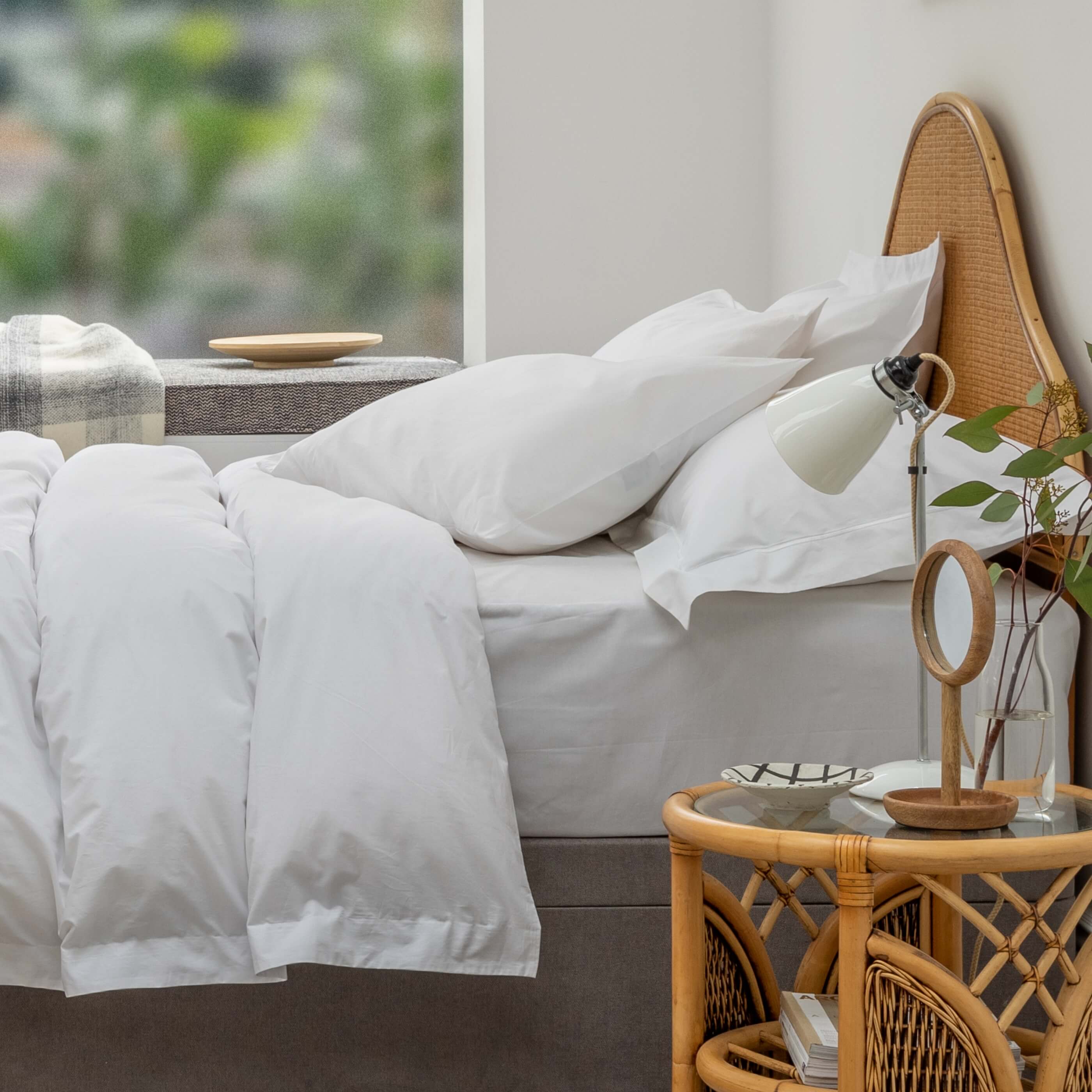 White 200 Thread Count Organic Cotton 30cm Standard Fitted Sheets - Image 8
