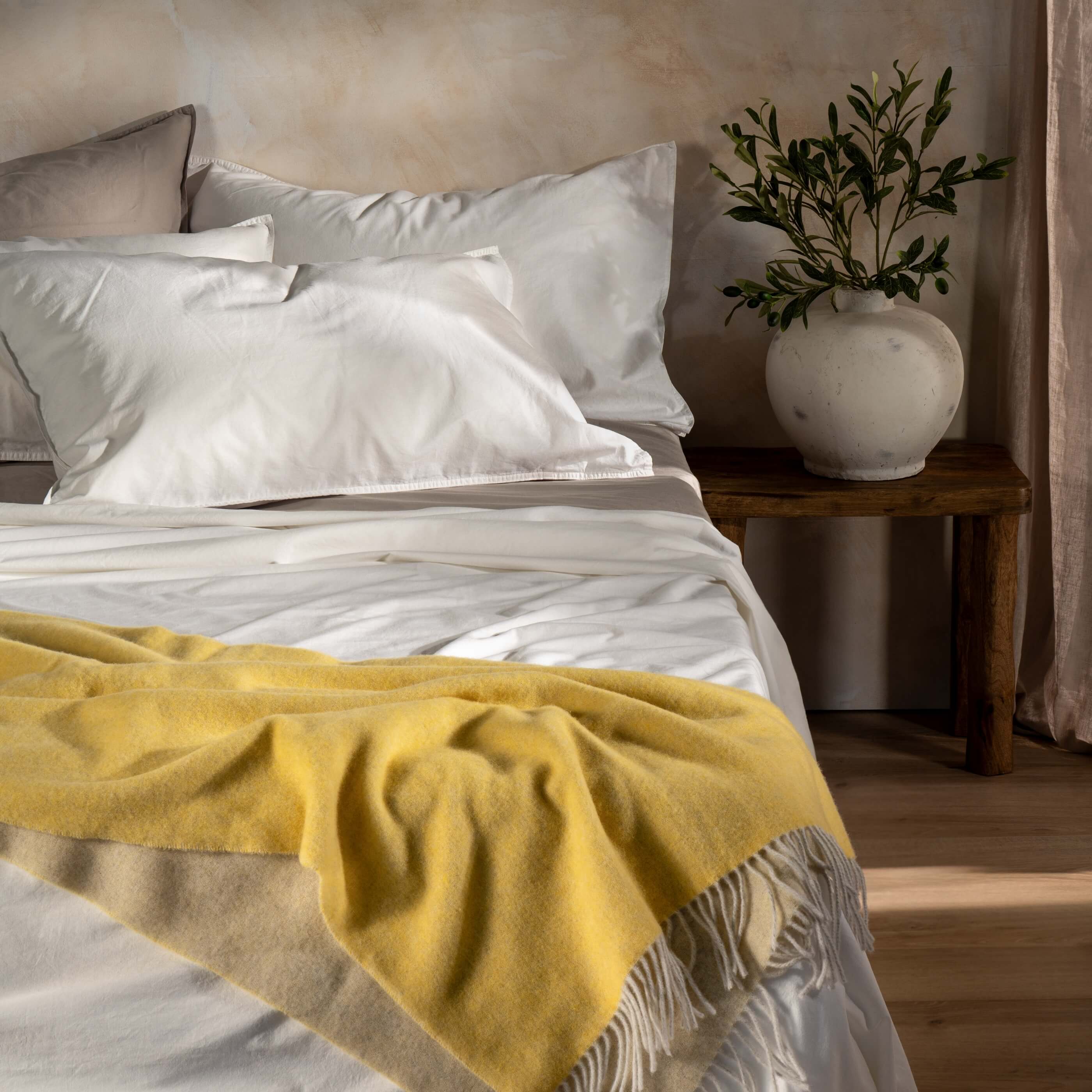 White Stonewashed Cotton Bedding & Sheets - Image 3